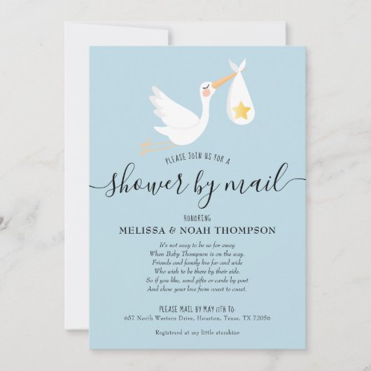 Shower by Mail Long Distance Sprinkle Blue Kaart (Voorkant)