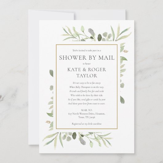 Shower by Mail Long Distance Sprinkle Greenery Kaart (Voorkant)