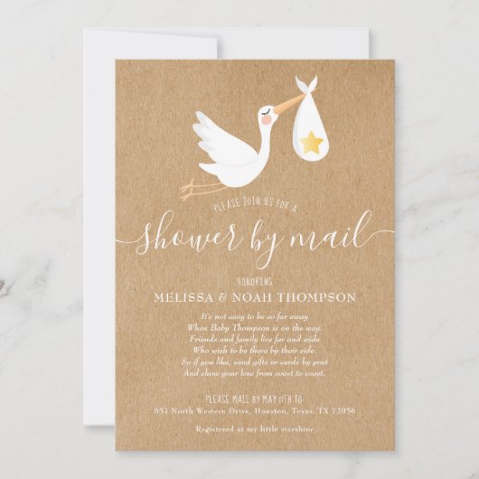 Shower by Mail Long Distance Sprinkle Rustic Kaart (Voorkant)