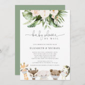 Shower by Mail Mask Baby Safari Animals Kaart (Voorkant / Achterkant)