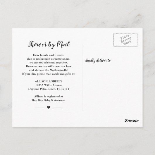 Shower by Mail Rustic Baby's Breath String Lights Briefkaart (Achterkant)