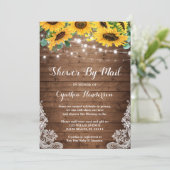 Shower by Mail Rustic Lights Sunflower Eucalyptus Kaart (Staand voorkant)