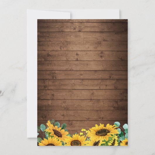 Shower by Mail Rustic Lights Sunflower Eucalyptus Kaart (Achterkant)
