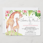 Shower by Mail schattige giraffe safari baby meisj Kaart (Voorkant)