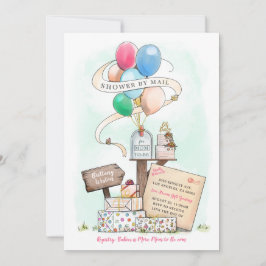 Shower by Mail Virtual Baby shower Balloon Mailbox Kaart