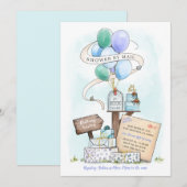 Shower by Mail Virtual Baby shower Balloon Mailbox Kaart (Voorkant / Achterkant)