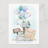 Shower by Mail Virtual Baby shower Balloon Mailbox Uitnodiging Briefkaart (Voorkant)