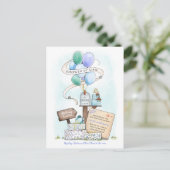 Shower by Mail Virtual Baby shower Balloon Mailbox Uitnodiging Briefkaart (Staand voorkant)