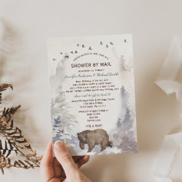Shower by Mail WatercolorForest Woodland Beer Baby Kaart