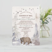 Shower by Mail WatercolorForest Woodland Beer Baby Kaart (Staand voorkant)