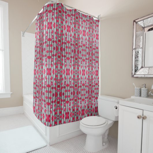 Shower Curtain - 010 - grijs en rood Douchegordijn (In situ)