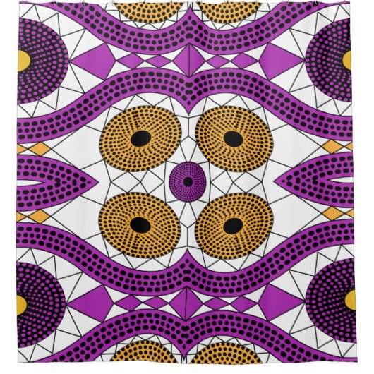 Shower Curtain African Print fabric Etnische bloem Douchegordijn (Voorkant)