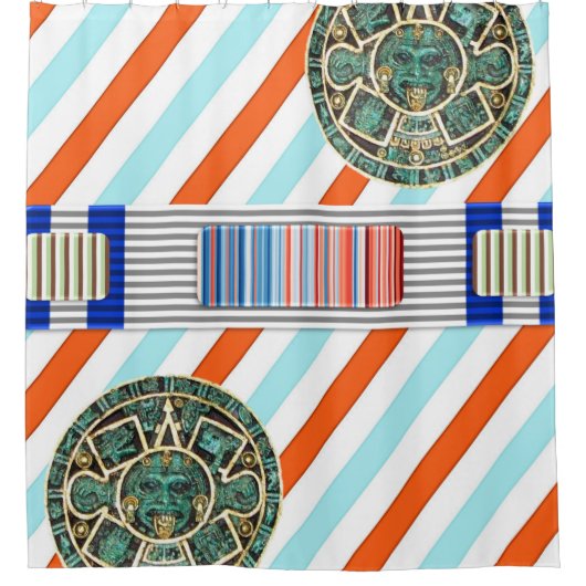 Shower Curtain Aztec Stripe Douchegordijn (Voorkant)