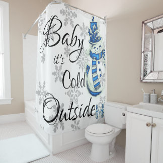 Shower Curtain Baby is buiten Snowman koud Douchegordijn