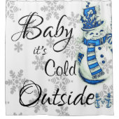 Shower Curtain Baby is buiten Snowman koud Douchegordijn (Voorkant)