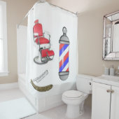 Shower Curtain Barber Douchegordijn (In situ)