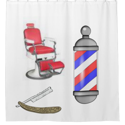 Shower Curtain Barber Douchegordijn (Voorkant)