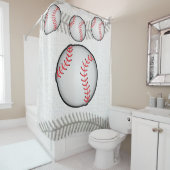 Shower Curtain Baseball Douchegordijn (In situ)
