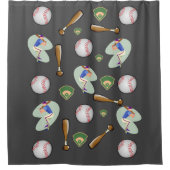 Shower Curtain Baseball Douchegordijn (Voorkant)