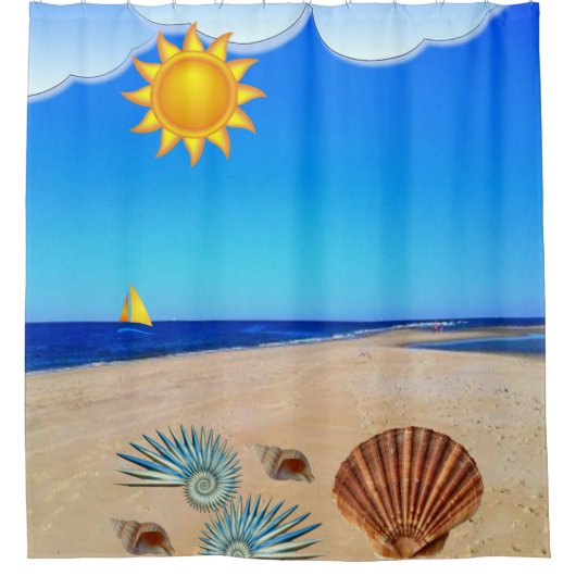 Shower Curtain Beach Douchegordijn (Voorkant)
