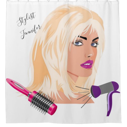 Shower Curtain Beauty Salon Hair Douchegordijn (Voorkant)