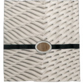 Shower Curtain Beige Black Douchegordijn (Voorkant)