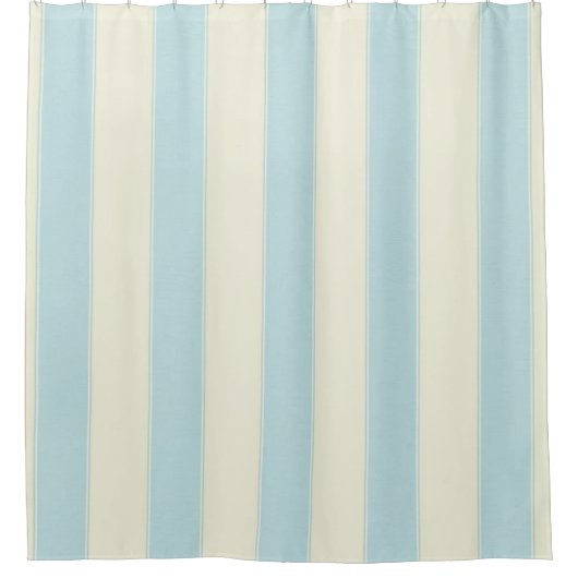 Shower Curtain Beige Blue Stripe Douchegordijn (Voorkant)
