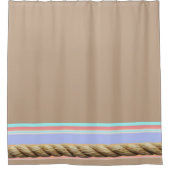 Shower Curtain beige Rope Stripe Douchegordijn (Voorkant)