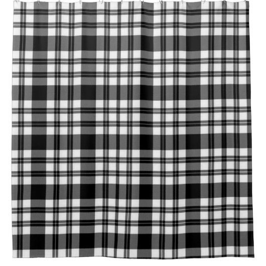 Shower Curtain Black en White Pset Douchegordijn (Voorkant)