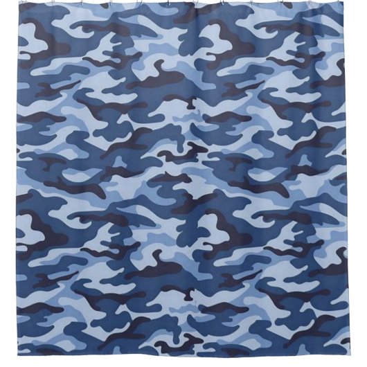 Shower Curtain Blue Army Douchegordijn (Voorkant)