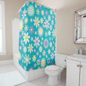 Shower Curtain Blue Floral Douchegordijn (In situ)