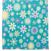Shower Curtain Blue Floral Douchegordijn (Voorkant)