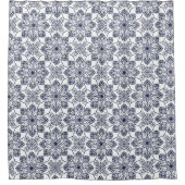 Shower Curtain-Blue Flowers Douchegordijn (Voorkant)
