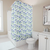 Shower Curtain - Blue Flowers Pattern Douchegordijn (In situ)