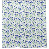 Shower Curtain - Blue Flowers Pattern Douchegordijn (Voorkant)
