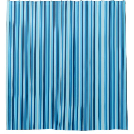 Shower Curtain-Blue Stripes Douchegordijn (Voorkant)