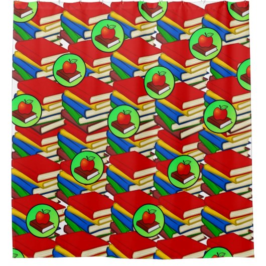 Shower Curtain Books Apple Douchegordijn (Voorkant)