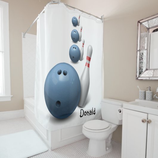 Shower Curtain Bowling Douchegordijn (In situ)