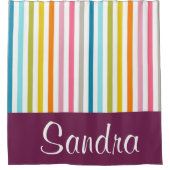 Shower Curtain Burgundy Stripe Douchegordijn (Voorkant)