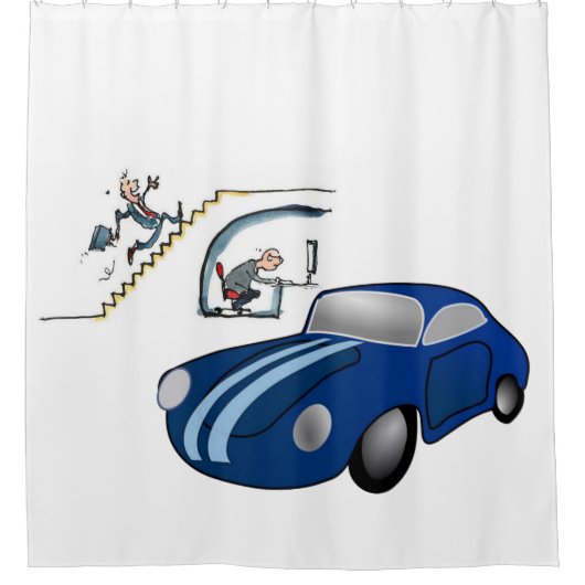 Shower Curtain Car Salesman Douchegordijn (Voorkant)