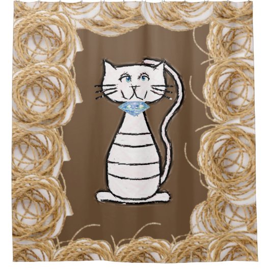 Shower Curtain Cat Douchegordijn (Voorkant)