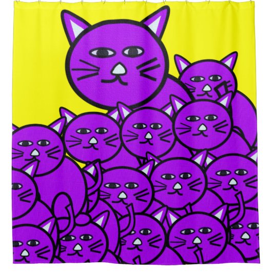Shower Curtain Cats Douchegordijn (Voorkant)