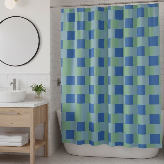 Shower curtain, checkered, colorful, design douchegordijn