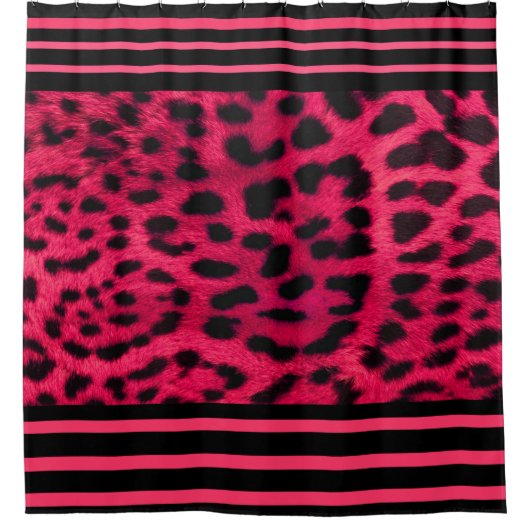 Shower Curtain/Cheetah Print Hot Pink Douchegordijn (Voorkant)