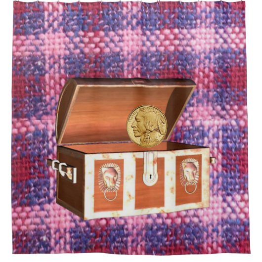 Shower Curtain Chest Paarse roze roze Douchegordijn (Voorkant)