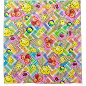 Shower Curtain Chevron Ice Cream Strawberry Sun Douchegordijn (Voorkant)