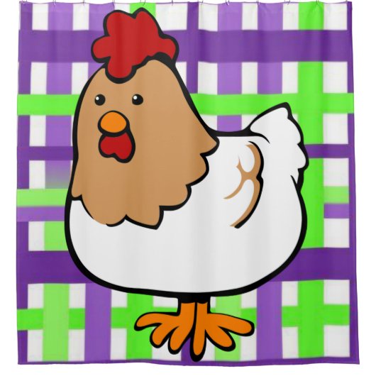 Shower Curtain Chicken Douchegordijn (Voorkant)