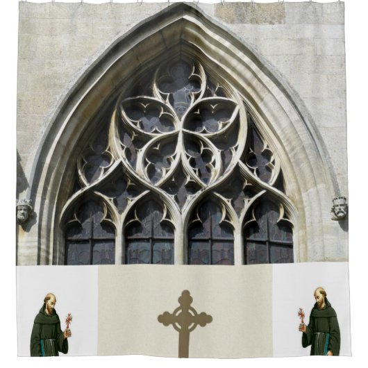 Shower Curtain Church Priests Douchegordijn (Voorkant)
