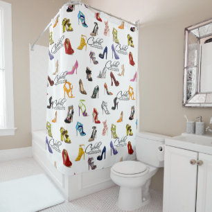 Shower Curtain Cinderella Quote Shoes Heels PPompe Douchegordijn