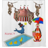 Shower Curtain Clown Zoo Circus Ducks Monkey Douchegordijn (Voorkant)